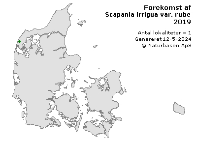 Scapania irrigua var. rubescens - udbredelseskort