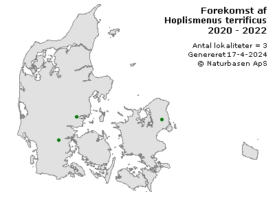 Hoplismenus terrificus - udbredelseskort