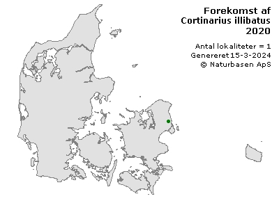 Cortinarius illibatus - udbredelseskort