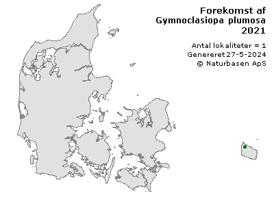 Gymnoclasiopa plumosa - udbredelseskort