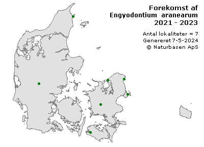Engyodontium aranearum - udbredelseskort
