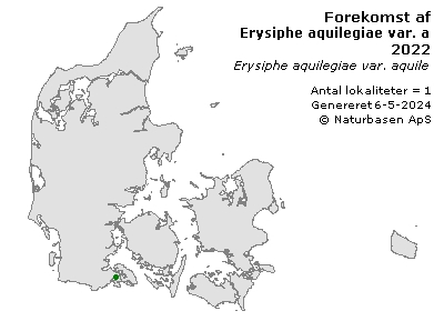 Erysiphe aquilegiae var. aquilegiae - udbredelseskort