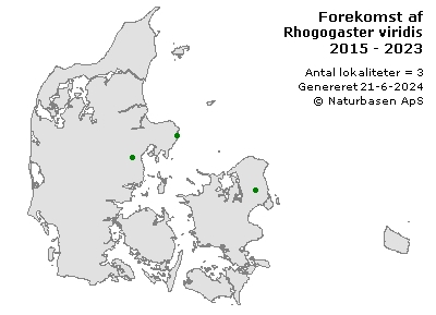 Rhogogaster viridis - udbredelseskort