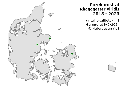Rhogogaster viridis - udbredelseskort