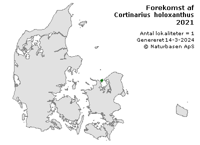 Cortinarius holoxanthus - udbredelseskort
