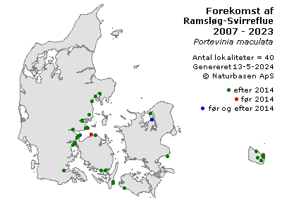 Ramsløg-Svirreflue - udbredelseskort