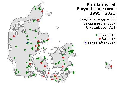 Barynotus obscurus - udbredelseskort