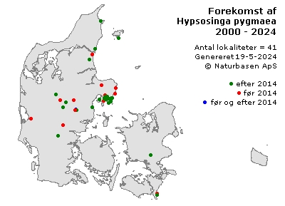 Hypsosinga pygmaea - udbredelseskort