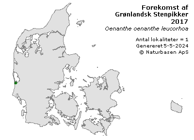 Grønlandsk Stenpikker - udbredelseskort