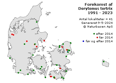 Dorytomus tortrix - udbredelseskort