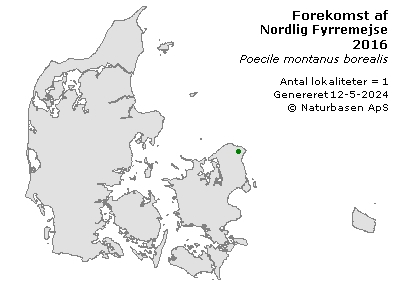Nordlig Fyrremejse - udbredelseskort