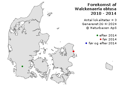 Walckenaeria obtusa - udbredelseskort