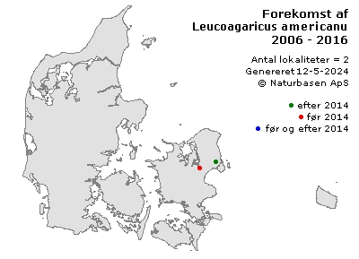 Leucoagaricus americanus - udbredelseskort
