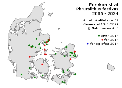 Phrurolithus festivus - udbredelseskort