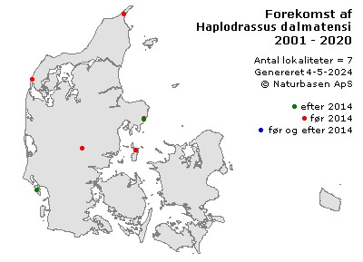 Haplodrassus dalmatensis - udbredelseskort