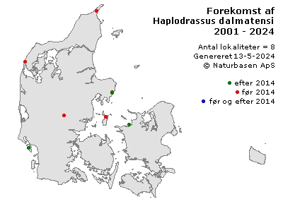 Haplodrassus dalmatensis - udbredelseskort