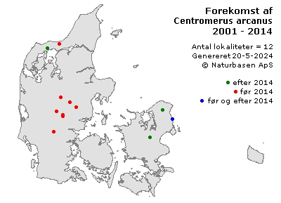Centromerus arcanus - udbredelseskort
