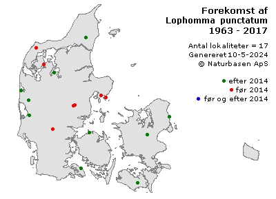 Lophomma punctatum - udbredelseskort