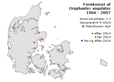 Oryphantes angulatus - udbredelseskort