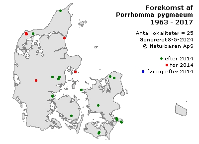 Porrhomma pygmaeum - udbredelseskort