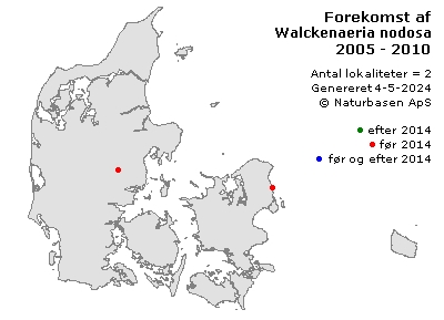 Walckenaeria nodosa - udbredelseskort