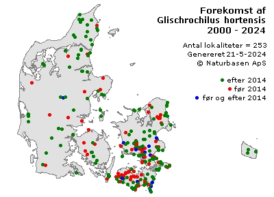 Glischrochilus hortensis - udbredelseskort