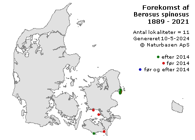 Berosus spinosus - udbredelseskort