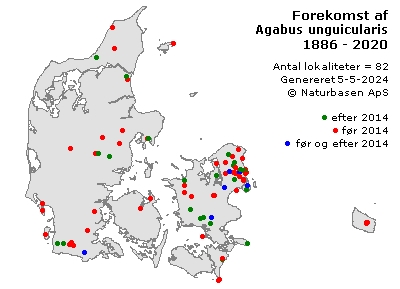 Agabus unguicularis - udbredelseskort
