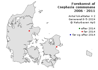 Cnephasia communana - udbredelseskort