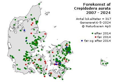 Crepidodera aurata - udbredelseskort