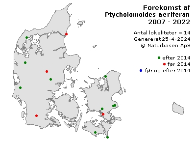 Ptycholomoides aeriferana - udbredelseskort