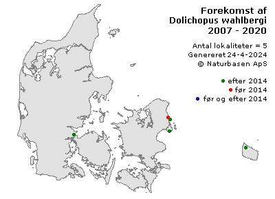 Dolichopus wahlbergi - udbredelseskort