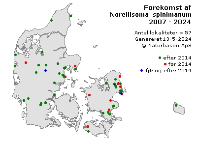 Norellisoma spinimanum - udbredelseskort