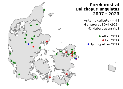 Dolichopus ungulatus - udbredelseskort