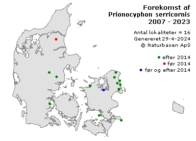 Prionocyphon serricornis - udbredelseskort