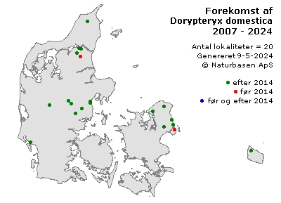 Dorypteryx domestica - udbredelseskort