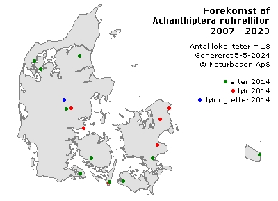 Achanthiptera rohrelliformis - udbredelseskort