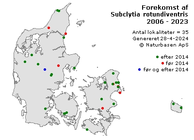 Subclytia rotundiventris - udbredelseskort