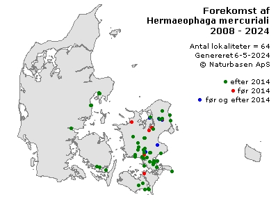 Hermaeophaga mercurialis - udbredelseskort