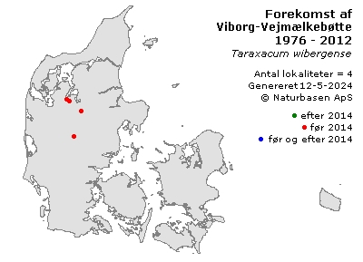 Viborg-Vejmælkebøtte - udbredelseskort
