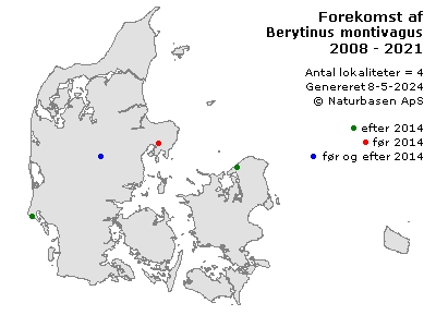 Berytinus montivagus - udbredelseskort