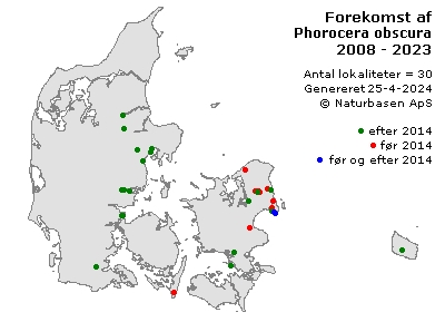 Phorocera obscura - udbredelseskort