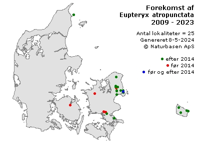 Eupteryx atropunctata - udbredelseskort