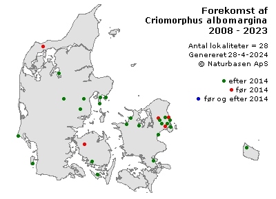 Criomorphus albomarginatus - udbredelseskort