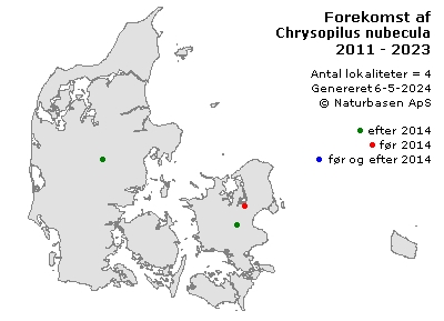 Chrysopilus nubecula - udbredelseskort
