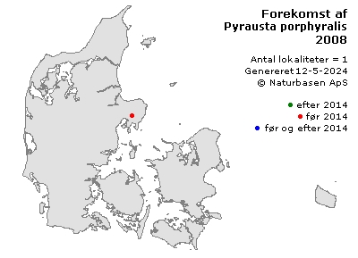 Pyrausta porphyralis - udbredelseskort
