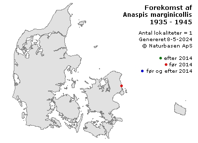 Anaspis marginicollis - udbredelseskort