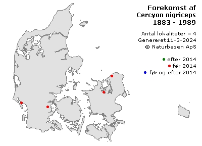 Cercyon nigriceps - udbredelseskort