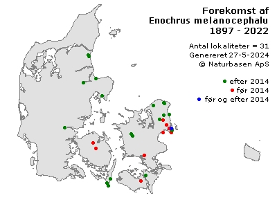 Enochrus melanocephalus - udbredelseskort