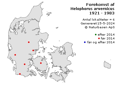 Helophorus arvernicus - udbredelseskort